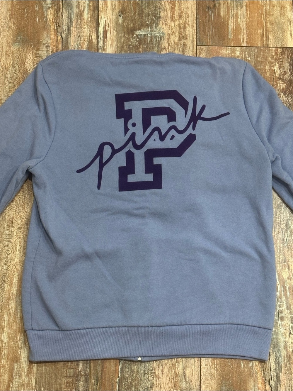 PINK Victoria's Secret Lavender Pullover with Dark Purple Logo